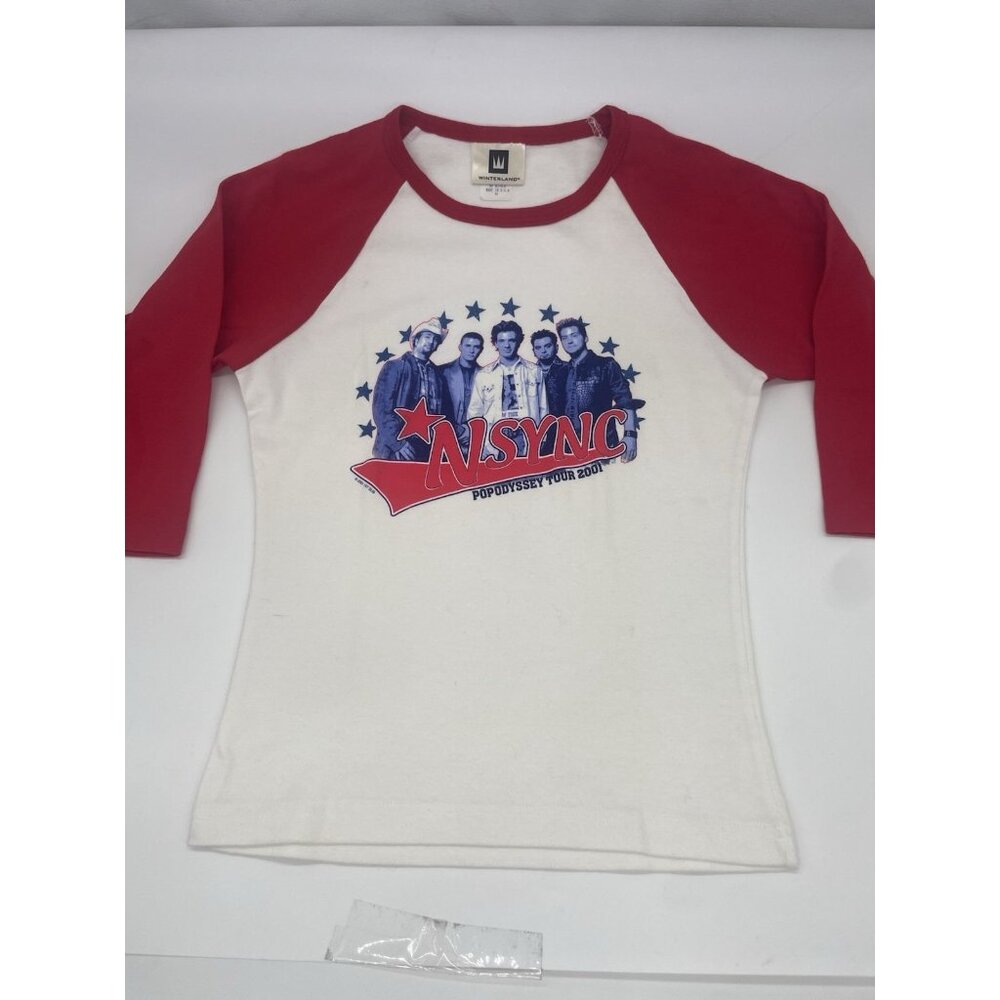 NSYNC Justin Timberlake - 2001 Baseball Jersey Tour Shirt Junior Woman M Vintage